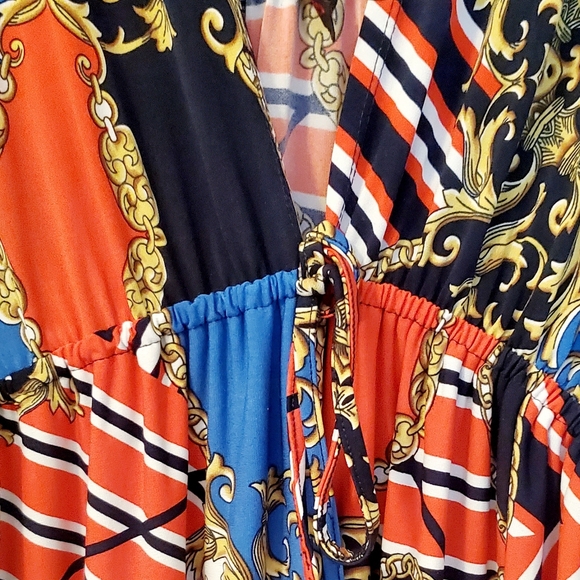 1X-3X BRIGHT NAUTICAL MAXI DRESS PLUS CURVE - Picture 3 of 8